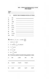 English worksheet: Example of a Math