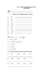 English Worksheet: Example of a Math