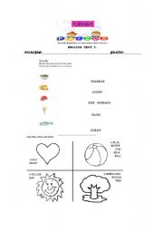 English worksheet: food and colors