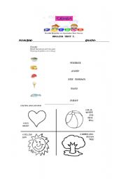 English Worksheet: food and colors