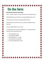 English worksheet: on the farm