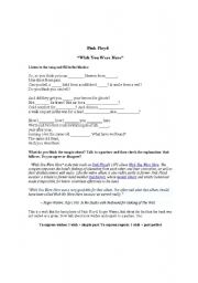 English Worksheet: WISH YOU WERE HERE- PINK FLOYD