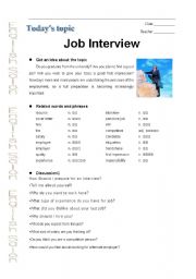 English Worksheet: Job interview