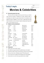 English Worksheet: movies and celebrities