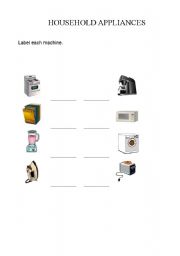 English worksheet: Household Appliances