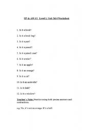 English worksheet: It is /Is it...?