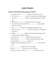 English Worksheet: active-passive[fill in the blank]