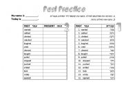 English worksheet: Past Practice