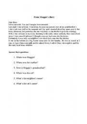 English worksheet: Maggies diary