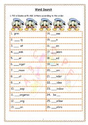 English Worksheet: ABC Words