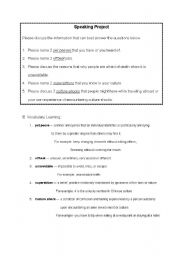 English worksheet: Lets Talk in English