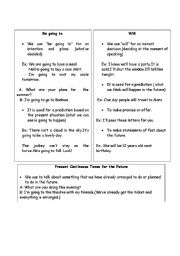 English worksheet: future tense handout