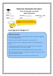 English Worksheet: Europass cv