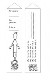 English Worksheet: bookmarks for children