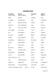 English Worksheet: Australian Slang