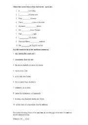 English Worksheet: Verb to be - exercises