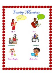 English worksheet: Family Members