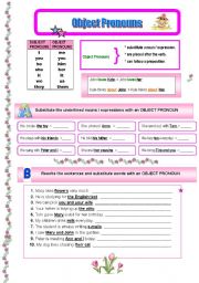 English Worksheet: OBJECT PRONOUNS