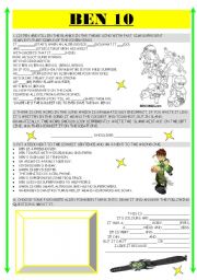 English Worksheet: BEN 10 - the kids superhero