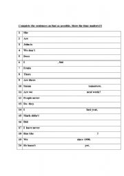 English worksheet: 20 questions