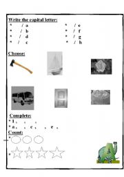 English worksheet: pre school letters