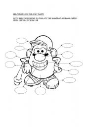 English Worksheet: MR POTATO AND THE BODY PARTS