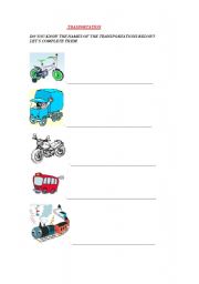 English Worksheet: Transportation