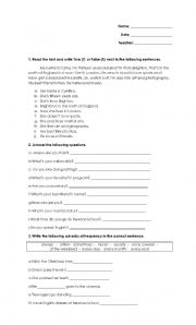 English Worksheet: Simple present-adverbs of frequency-free time activities