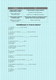 English worksheet: Future & Conditional tense