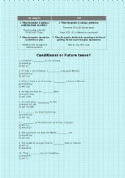 English Worksheet: Future & Conditional tense