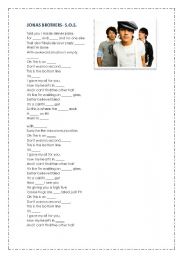 English Worksheet: S.O.S.- Jonas Brothers