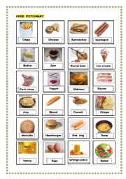 English Worksheet: Food pictionary 1