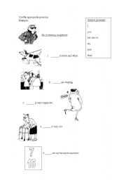 English worksheet: Subject pronouns