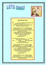 English worksheet: Song: Every Time we Touch - Cascada