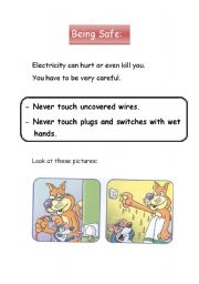 English Worksheet: being safe