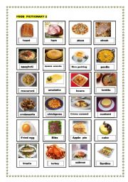 English Worksheet: food pictionary 2