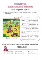 possessives // present simple and continuous ANSWER KEY