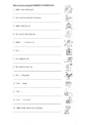 English Worksheet: Present continuous