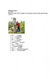 English Worksheet: use of is/am/are