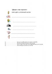 English Worksheet: What´s the matter?