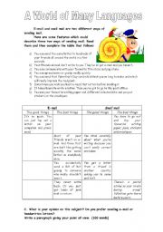 English Worksheet: Snail-mail vs e-mail