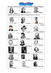 English Worksheet: People in the past. Was or were?