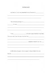 English worksheet: My family and I