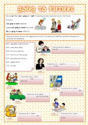 English Worksheet: Going to future