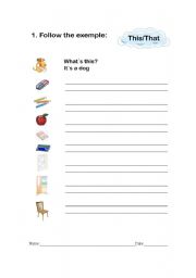 English Worksheet: This/That