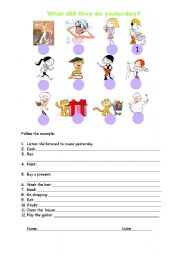 English worksheet: Match- Simple Past