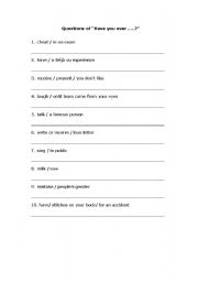 English Worksheet: Questions of 