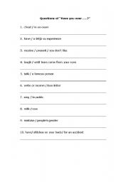 English worksheet: Questions of 