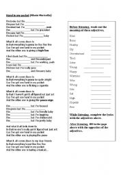 English Worksheet: Song Hand in my pocket (Alanis Morissette)