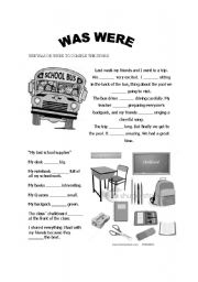 English Worksheet: using was and were
